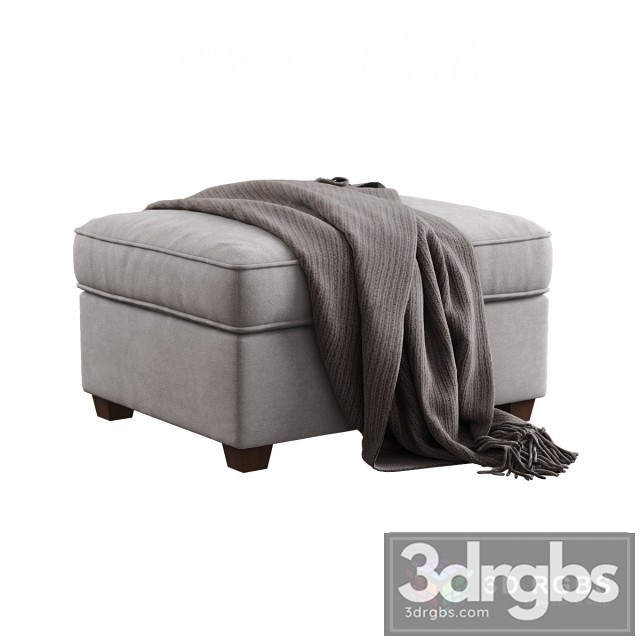 West Elm Henry Ottoman 3dsmax Download - thumbnail 1