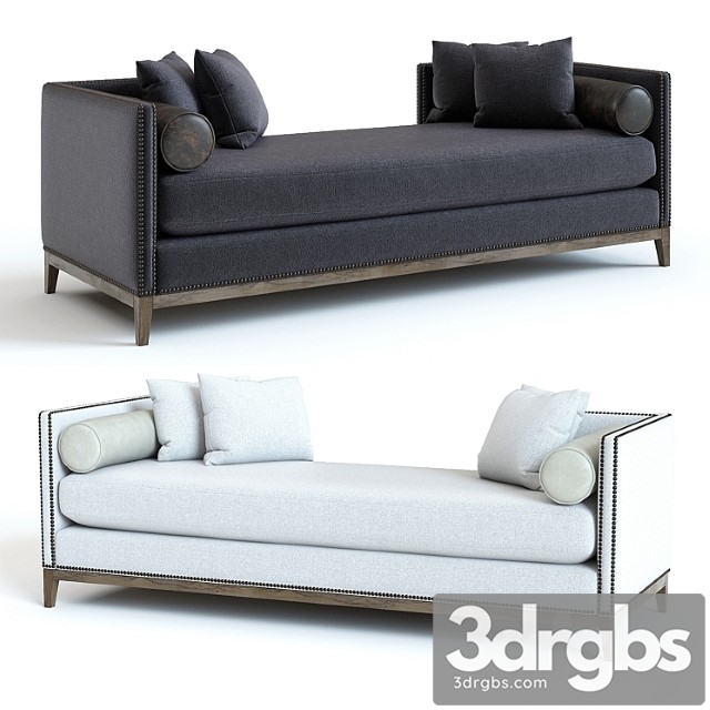 West elm nailhead double chaise 2 3dsmax Download - thumbnail 1