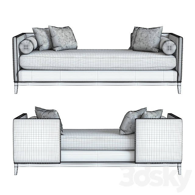 West Elm Nailhead Double Chaise 3DSMax File - thumbnail 3