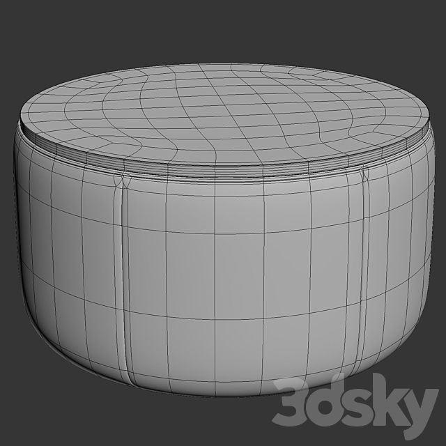 West Elm Upholstered Ottoman 3ds Max - thumbnail 2