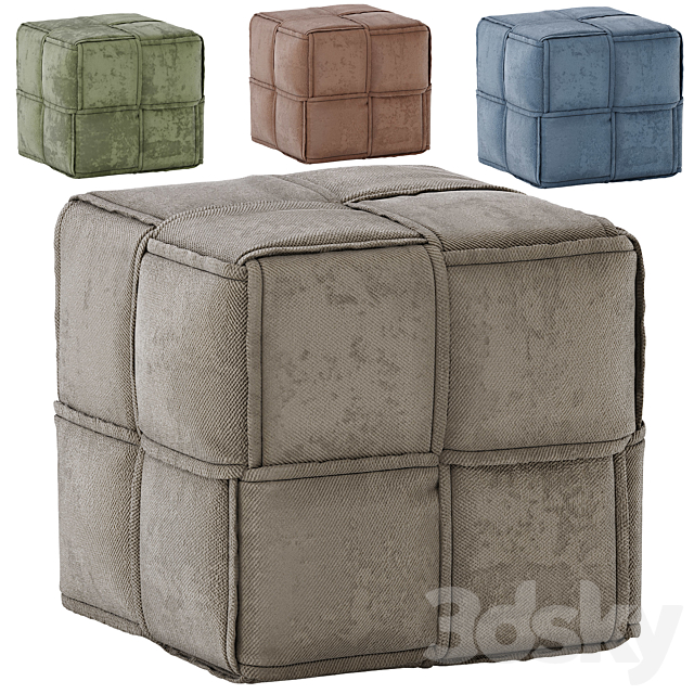 West Polyester Ottoman 3DSMax File - thumbnail 1