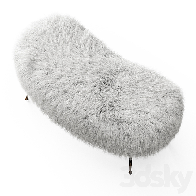 White Fauxfur Gio Ponti Stool 3DSMax File - thumbnail 3