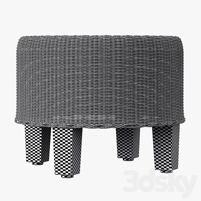 Wicker ottoman Ikea Sky 3DSMax File - thumbnail 3