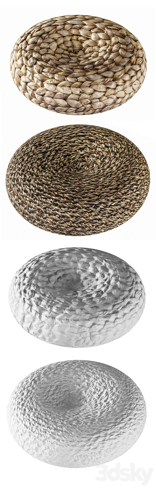 Wicker Puffs 3DS Max Model - thumbnail 2