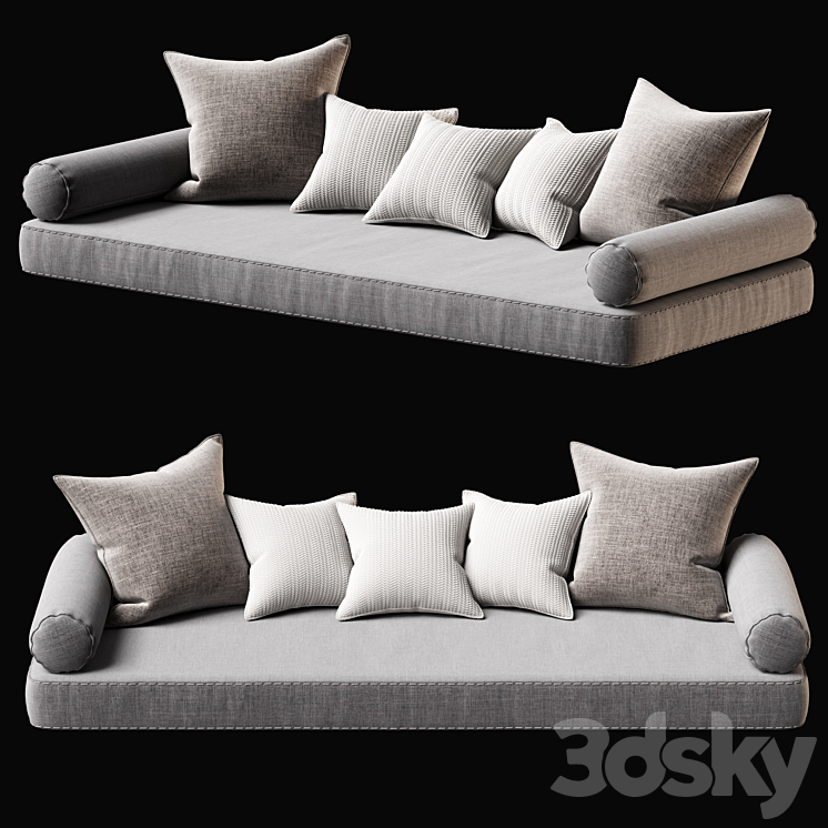 Window sill cushions 3DS Max Model - thumbnail 2