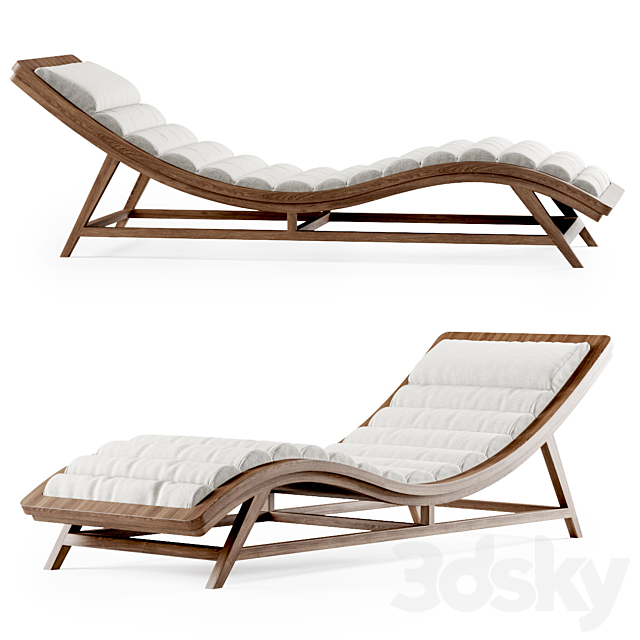 Wooden chaise lounge 3DSMax File - thumbnail 1