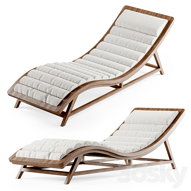 Wooden chaise lounge 3DSMax File - thumbnail 2