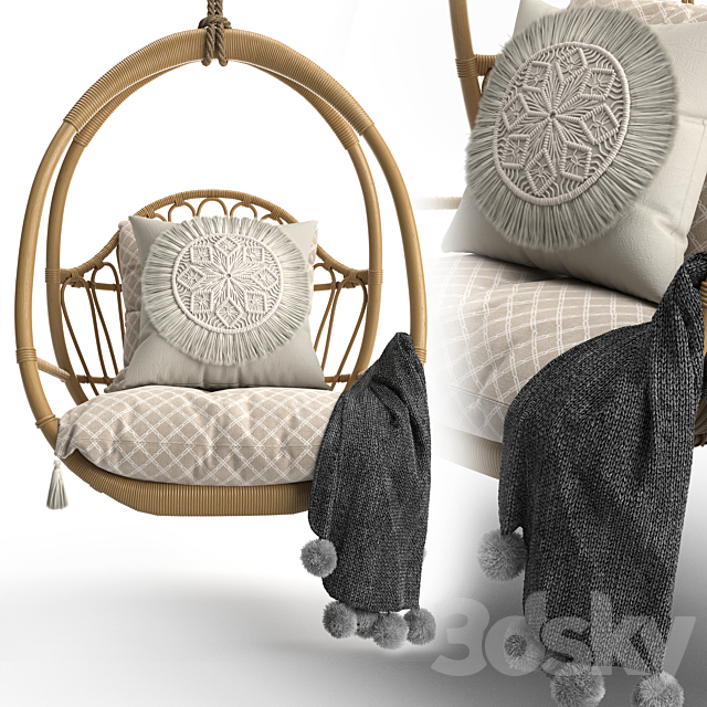 Woven hanging chair 3DSMax File - thumbnail 2