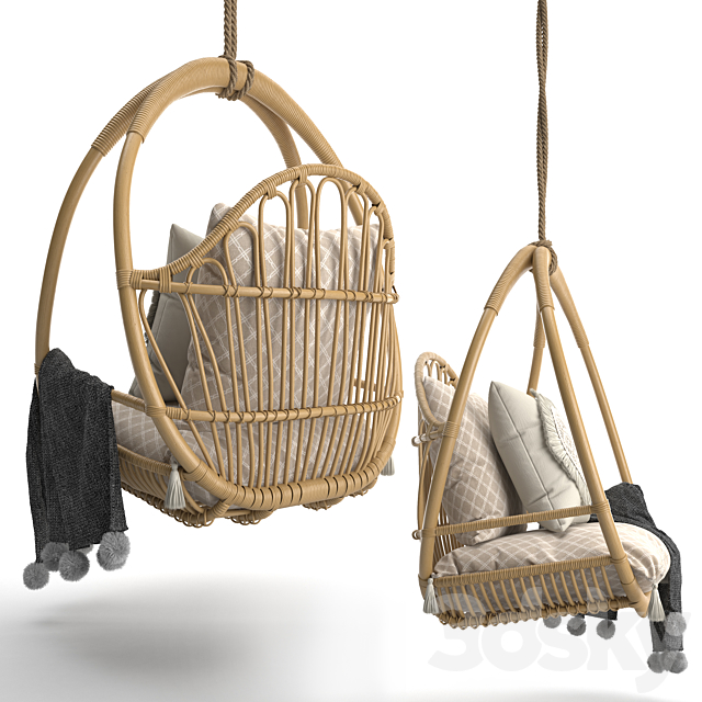 Woven hanging chair 3DSMax File - thumbnail 4