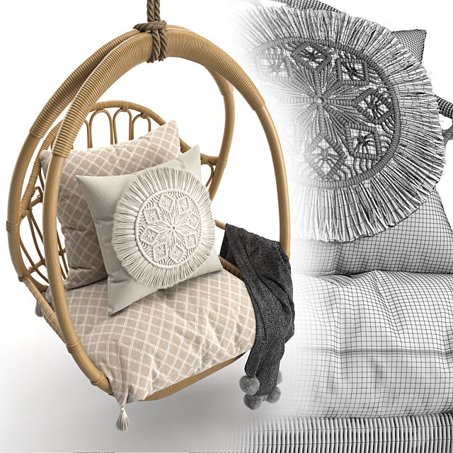 Woven hanging chair 3DSMax File - thumbnail 5