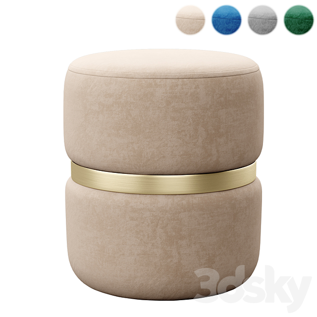 Yamma Velvet Ottoman by tov 3ds Max - thumbnail 1