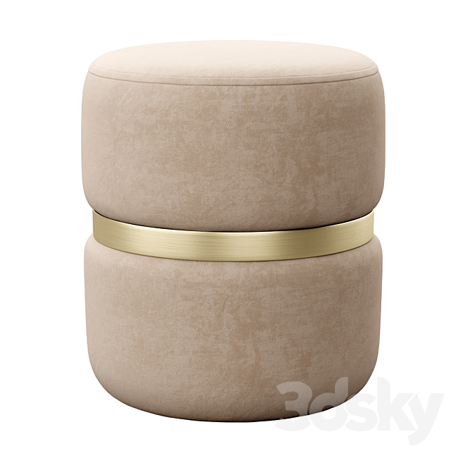 Yamma Velvet Ottoman by tov 3ds Max - thumbnail 2