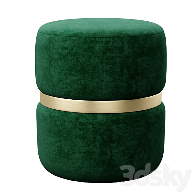 Yamma Velvet Ottoman by tov 3ds Max - thumbnail 3