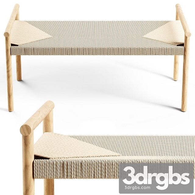 Zara Home The Braided Bench Large 3dsmax Download - thumbnail 1