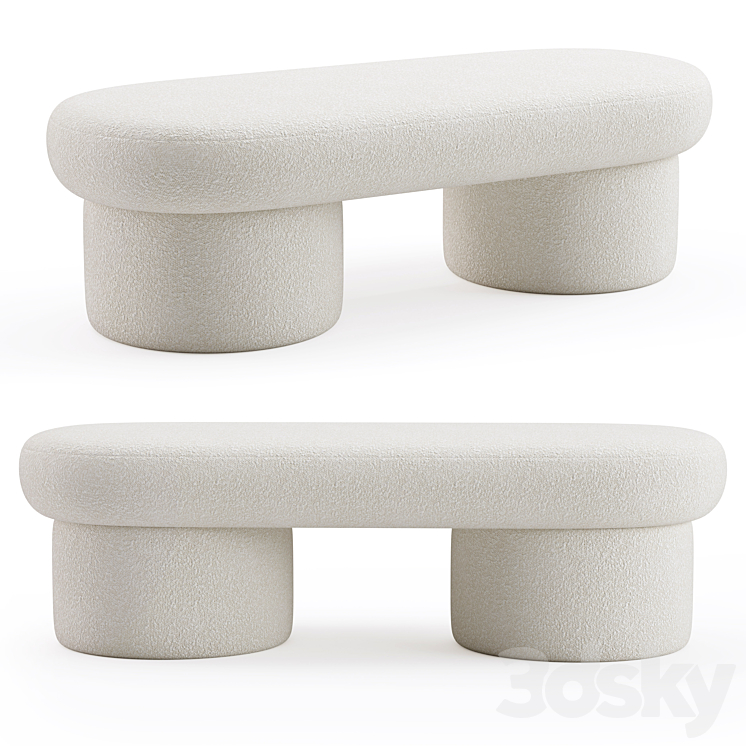 Zuster Cloud Sculptured Ottoman 3DS Max Model - thumbnail 1