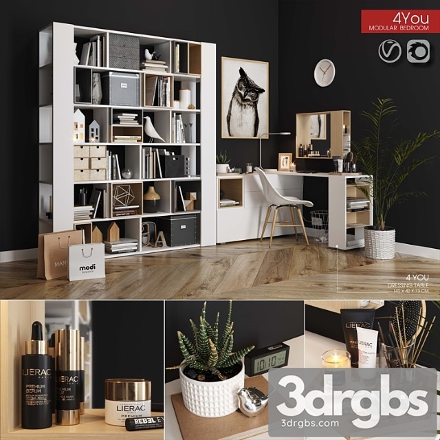 4 You Modular Bedroom 2 3dsmax Download - thumbnail 1