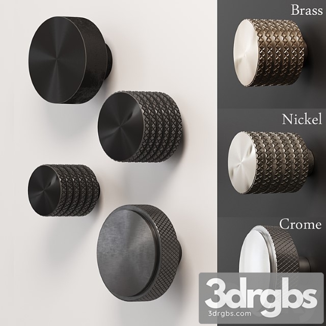 A set of furniture handles (buttons) 2 3dsmax Download - thumbnail 1