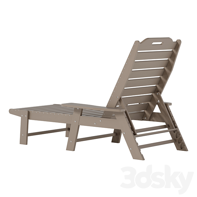 adjustable all-weather adirondack lounger with cup holder 3DS Max Model - thumbnail 3