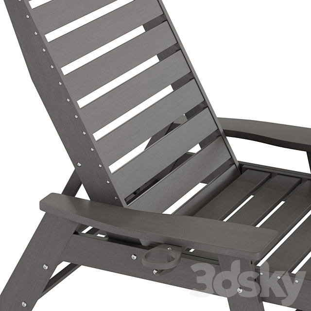 adjustable all-weather adirondack lounger with cup holder 3DS Max Model - thumbnail 5