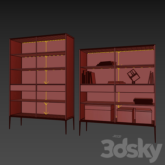 Alambra Libreria Rimadesio W (W) 1308mm 3DSMax File - thumbnail 3