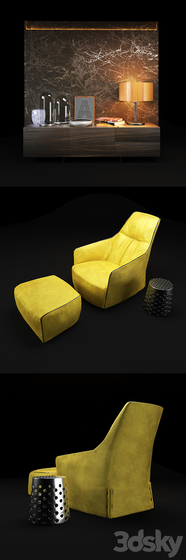 Armchair Poliform Santa Monica 3DSMax File - thumbnail 2