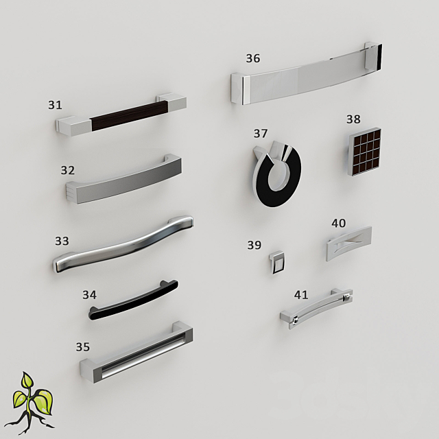 Art Nouveau handles Vol # 4 3DSMax File - thumbnail 1