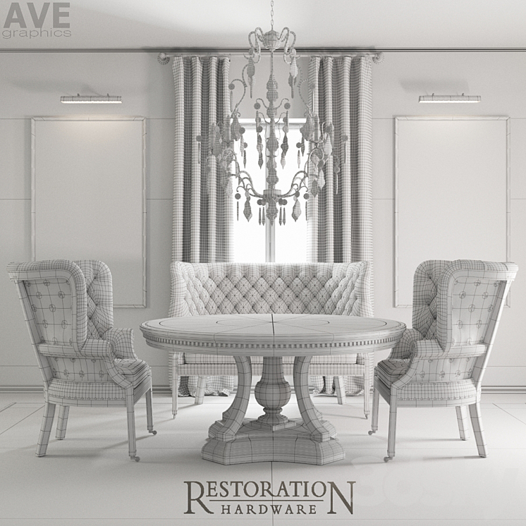 AVE Restoration Hardware English 19th c. 3DS Max - thumbnail 2