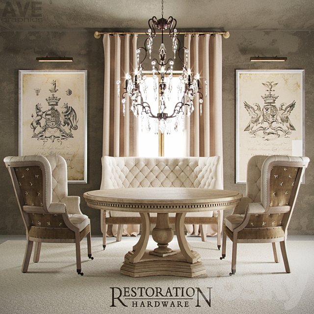 AVE Restoration Hardware English 19th c. 3DSMax File - thumbnail 1