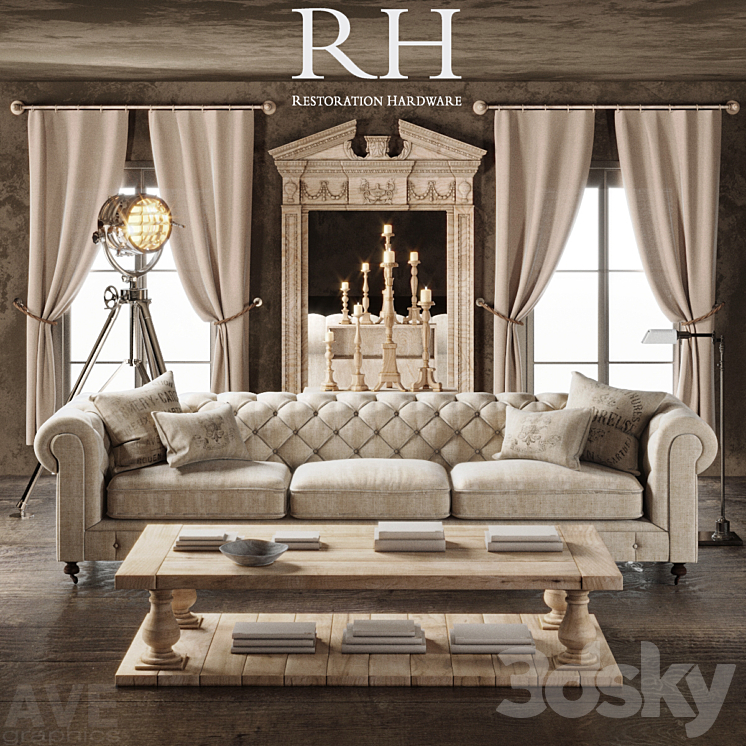 AVE Restoration Hardware volume 3DS Max - thumbnail 1