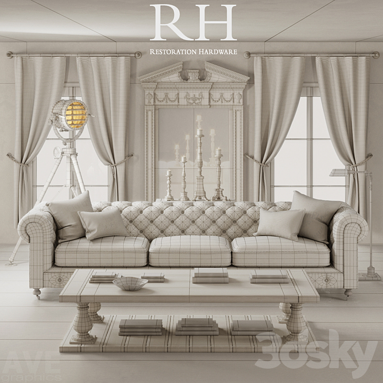 AVE Restoration Hardware volume 3DS Max - thumbnail 2