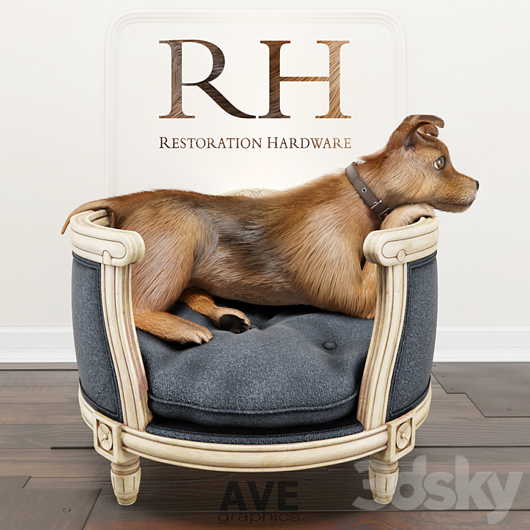 AVE RH Louis Pet Bed 3DS Max - thumbnail 1