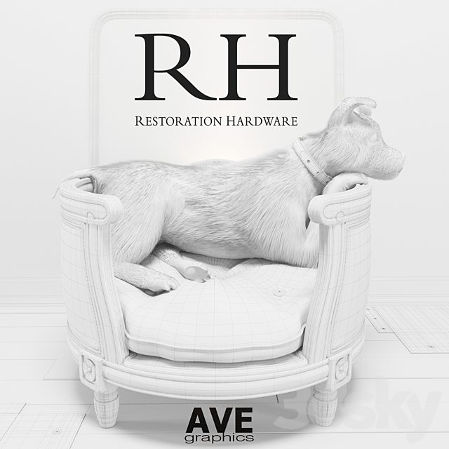 AVE RH Louis Pet Bed 3DSMax File - thumbnail 2