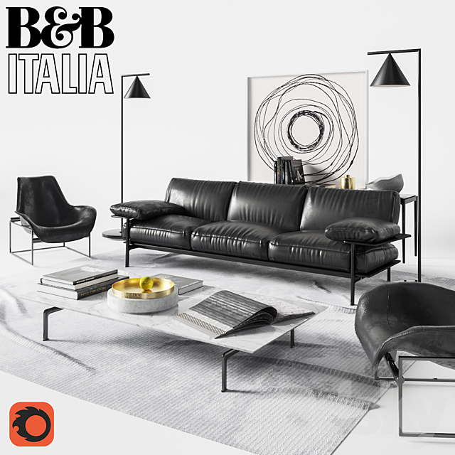 B & B Italia Sofa Diesis 3DSMax File - thumbnail 1