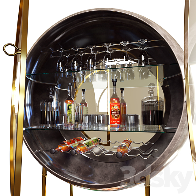 Bar table with alcohol 3DSMax File - thumbnail 2