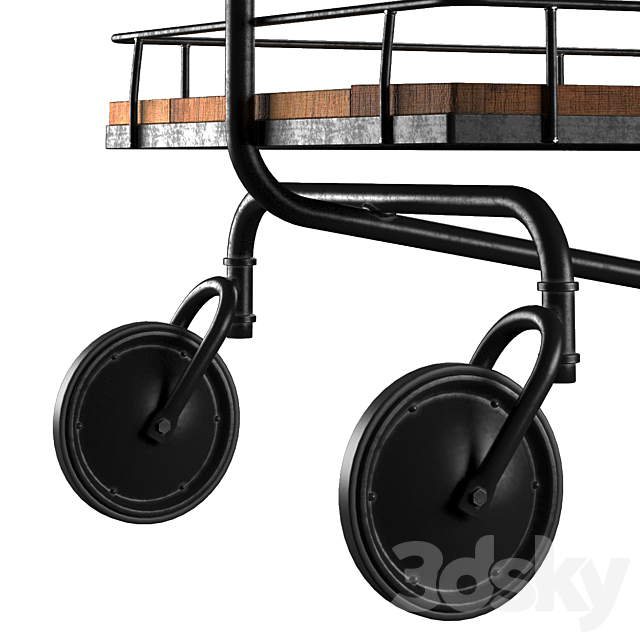 bar trolley Restoration Hardware 3DS Max Model - thumbnail 2