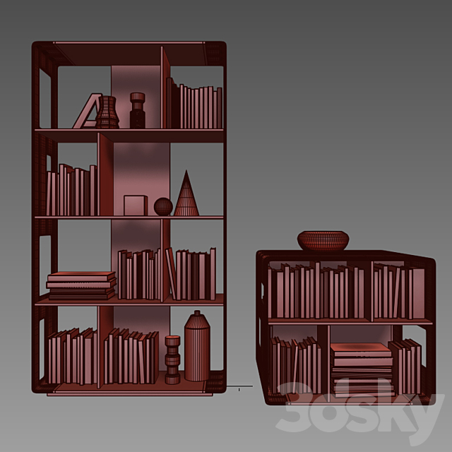 B&B Italia Storage units Arne 3DS Max Model - thumbnail 2