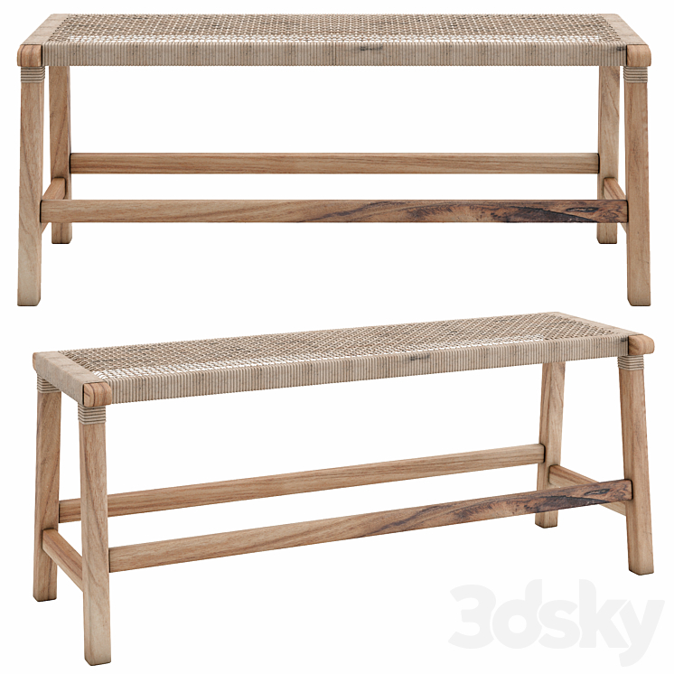 beida bench 3DS Max Model - thumbnail 1