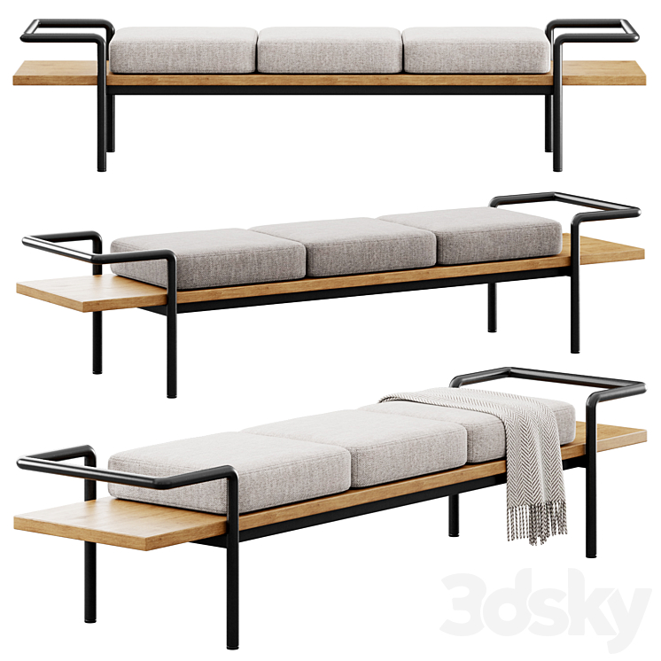 Bench T904 By Poltrona Frau 3DS Max Model - thumbnail 1