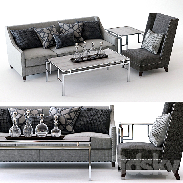 Bernhardt Palisades Sofa and Driscoll Chair 3DSMax File - thumbnail 1