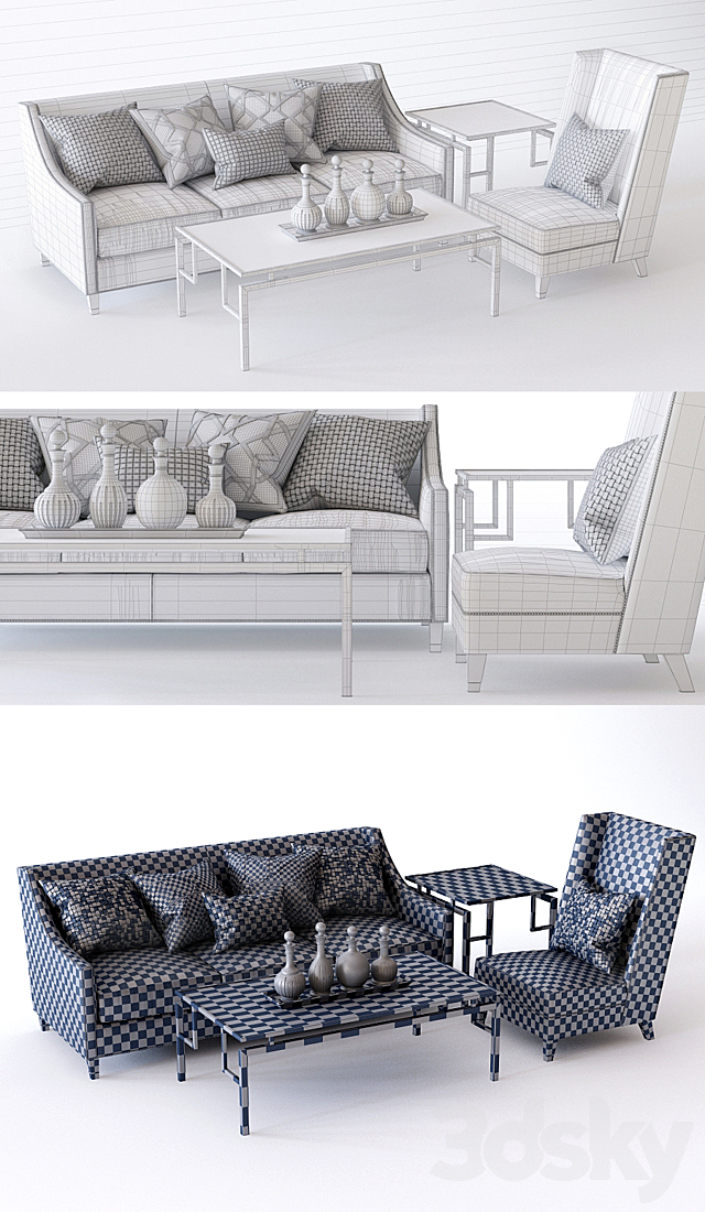 Bernhardt Palisades Sofa and Driscoll Chair 3DSMax File - thumbnail 3