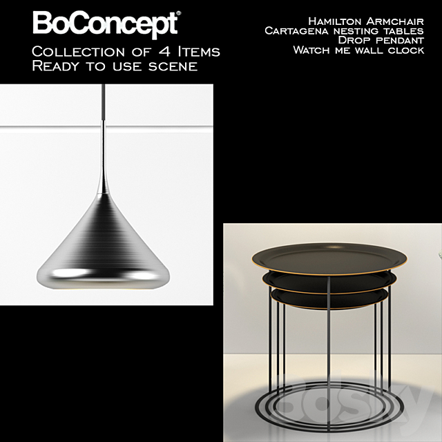 Boconcept Hamilton Armchair With Scene 3DS Max Model - thumbnail 2