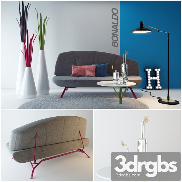 Bonaldo living room set 2 3dsmax Download - thumbnail 1