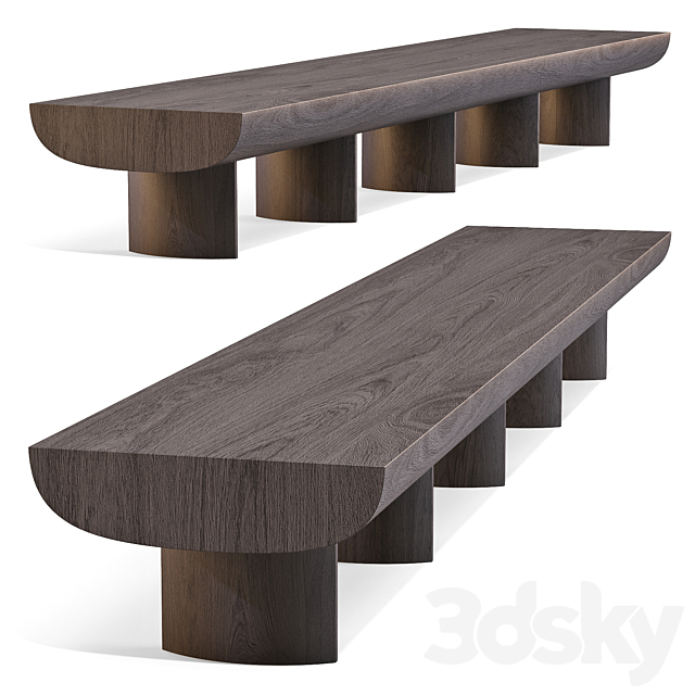 Bonaldo: Sculptural – TV Stand – Bench 3DS Max Model - thumbnail 2