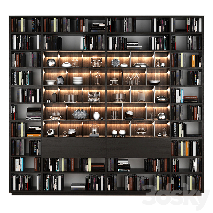 bookcase Poliform 3DS Max - thumbnail 1