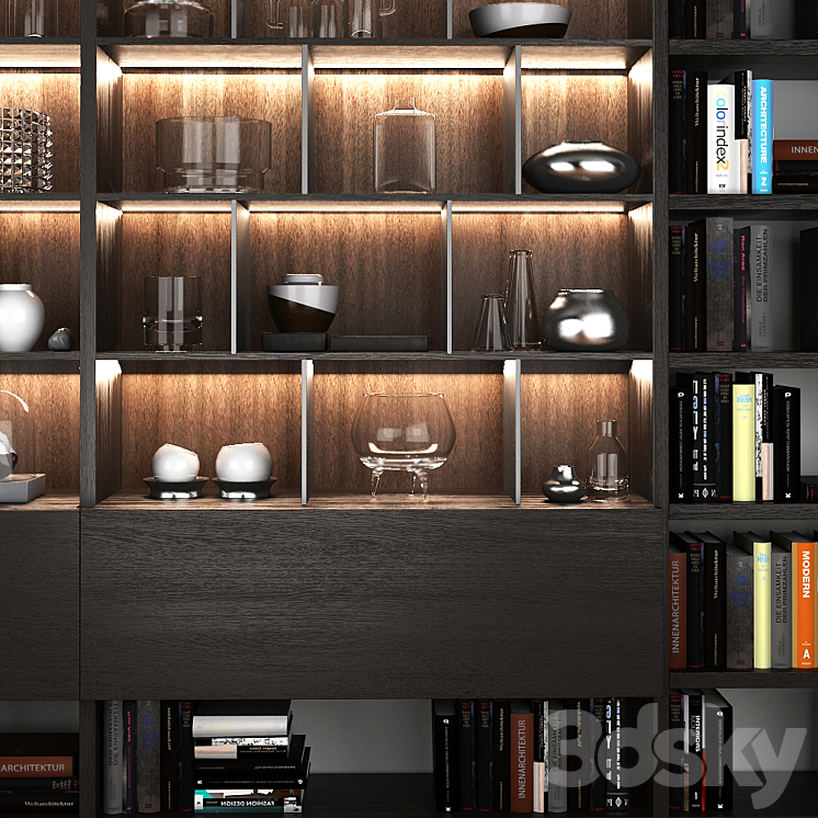 bookcase Poliform 3DS Max - thumbnail 2