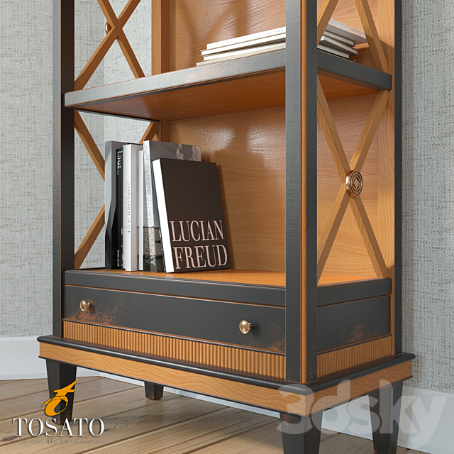 Bookcase Tosato Nero Miele 3DS Max Model - thumbnail 2