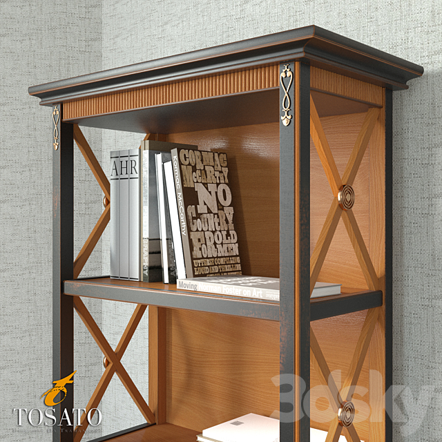 Bookcase Tosato Nero Miele 3DS Max Model - thumbnail 3