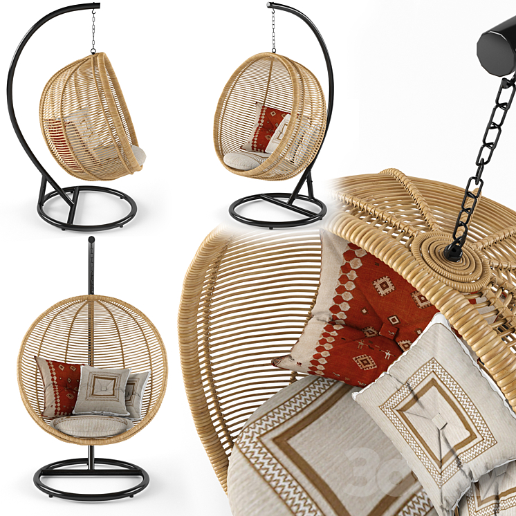 Bosseda hanging chair 3DS Max - thumbnail 1