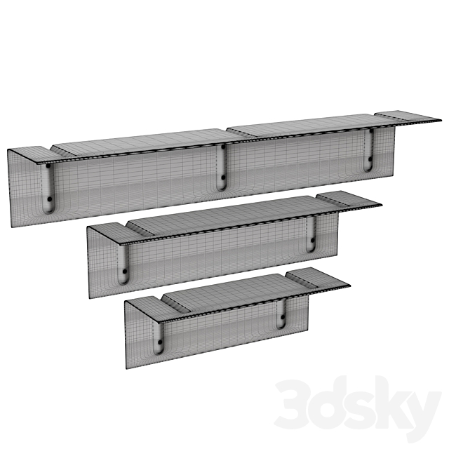 Brackets incl shelf 3DS Max Model - thumbnail 2