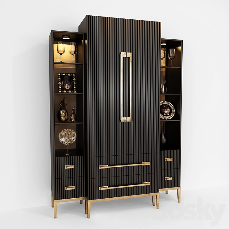 Break-Front Cabinet – John-Richard 3DS Max Model - thumbnail 1